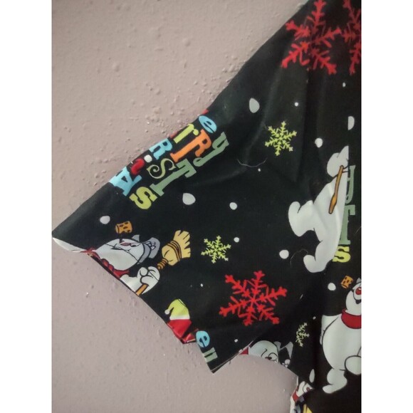 Frosty The Snowman Scrub Top Women's Size Large 100% Cotton - Picture 4 of 8